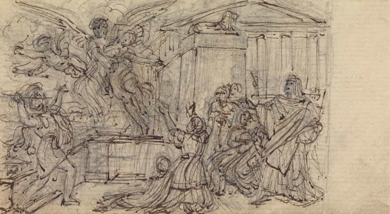 Studio di una donna, portata via da un essere alato da Robert Smirke