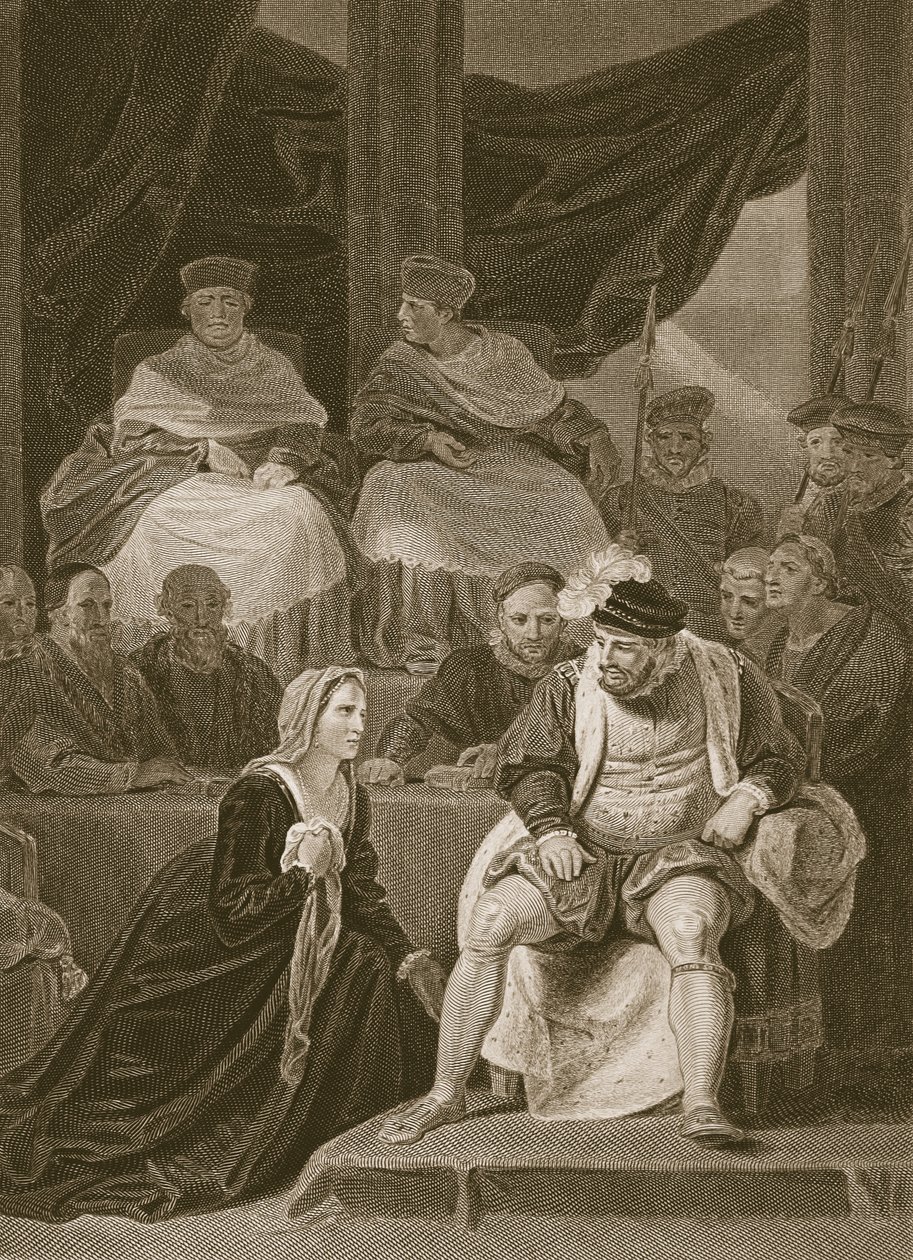 Processo del matrimonio di Enrico VIII, inciso da T. Holloway, illustrazione da 