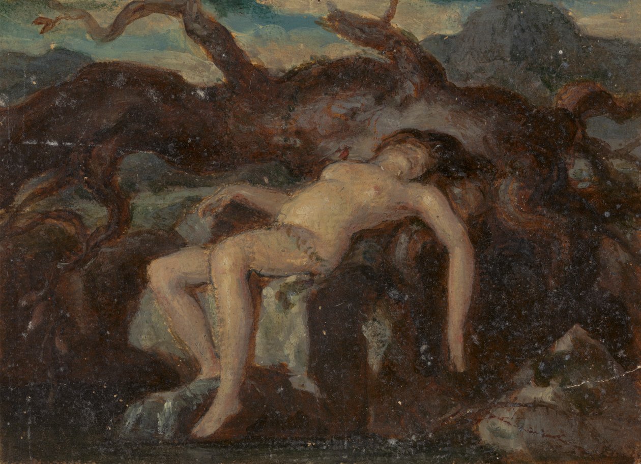 Donna che dorme nuda in un paesaggio boscoso da Robert Smirke