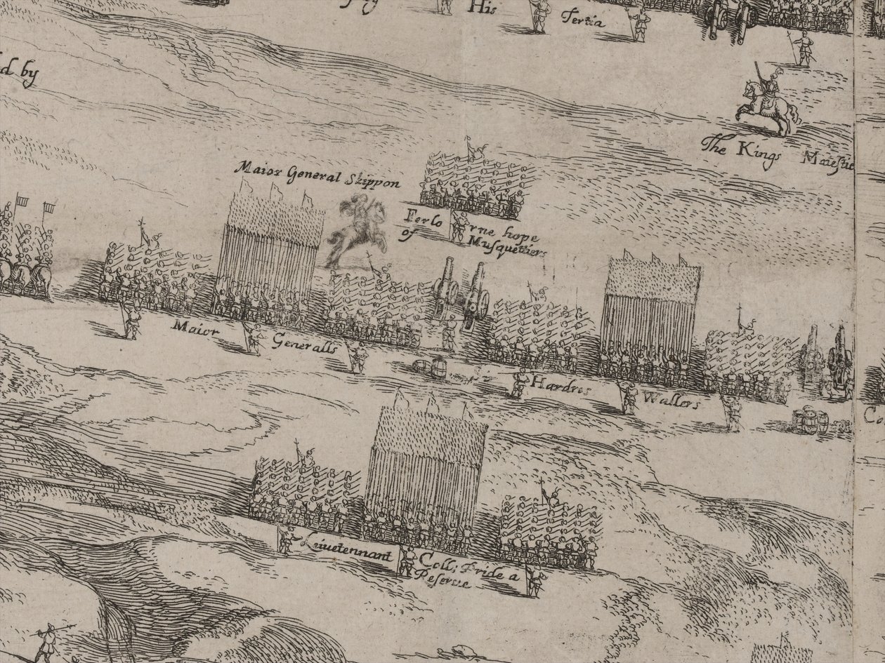Descrizione degli eserciti di cavalleria e fanteria di Sua Maestà e di Sir Thomas Fairfax; il quattordicesimo giorno di giugno 1645 da Robert Streater or Streeter