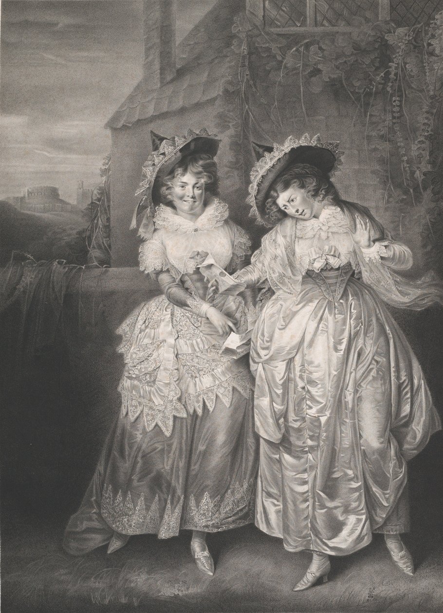 Mrs. Ford e Mrs. Page Shakespeare, Le allegre comari di Windsor, Atto 2, Scena 1, 1793 da Robert Thew