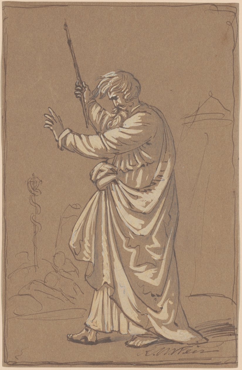 Aronne Trasforma il Suo Bastone in un Serpente da Robert W. Weir