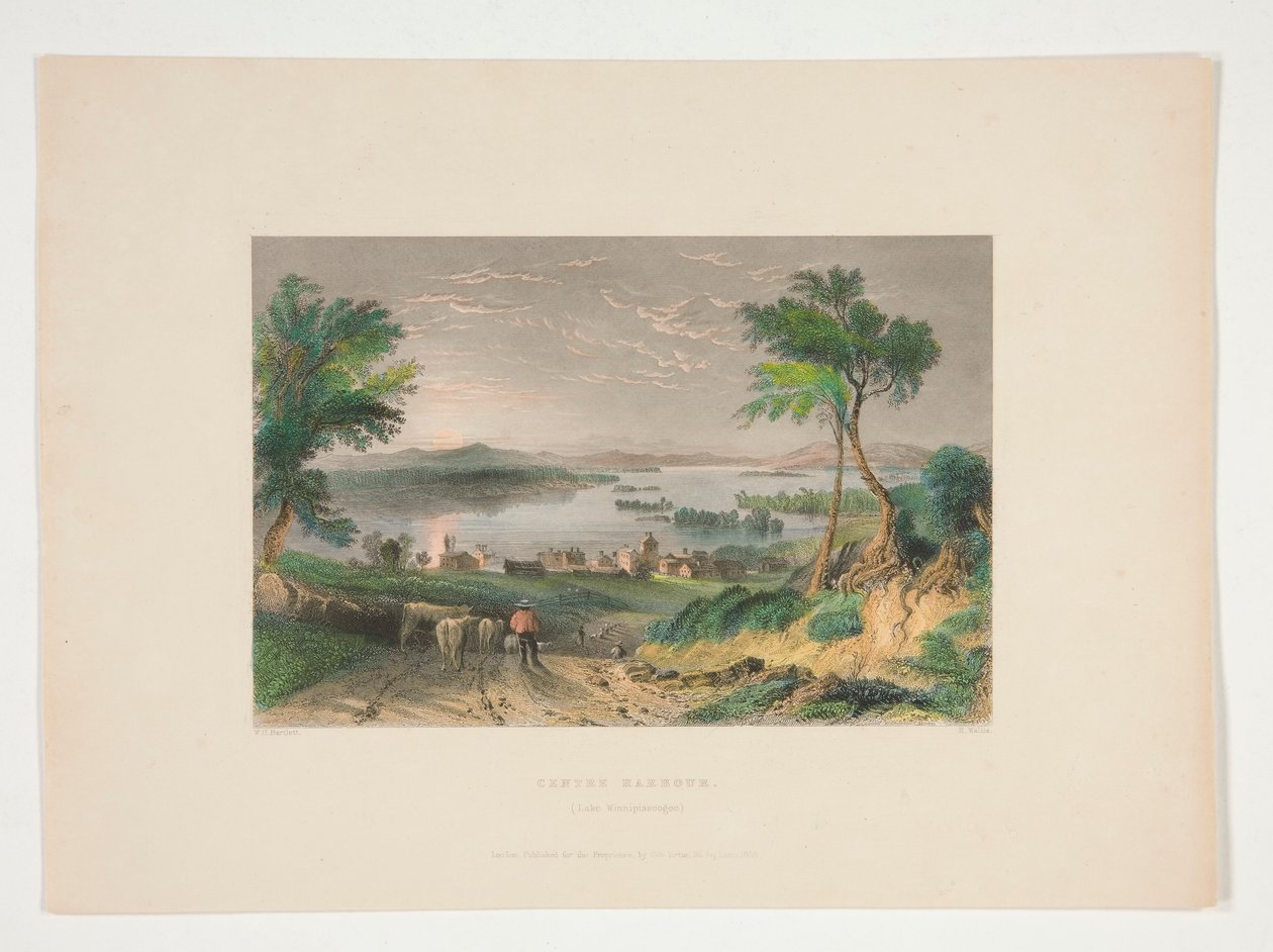 Centre Harbour, Lago Winnipesaukee, illustrazione per Nathaniel Parker Willis da Robert Wallis