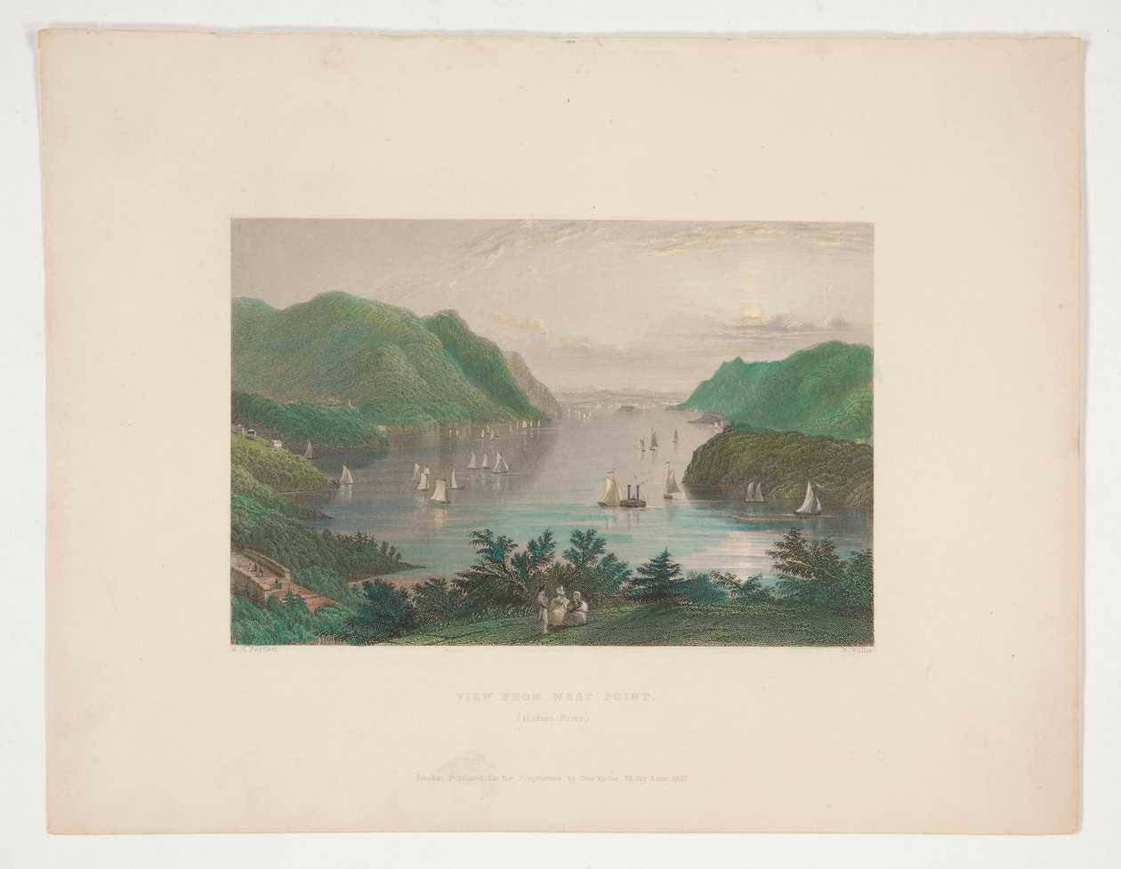 Veduta da West Point (fiume Hudson), illustrazione per Nathaniel Parker Willis da Robert Wallis