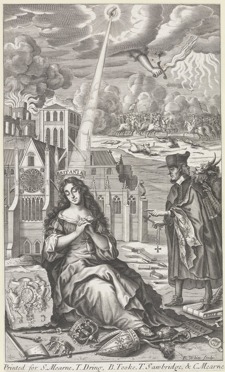 Britannia piange per lo stato del paese, 1682 da Robert White