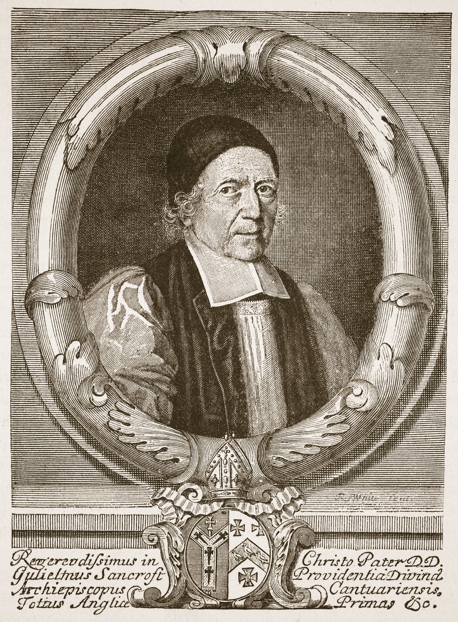 William Sancroft, arcivescovo di Canterbury, illustrazione da 