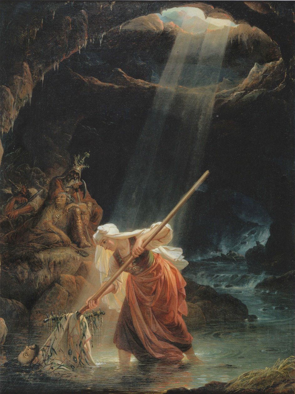La madre di Lemminkäinen a Tuonela da Robert Wilhelm Ekman