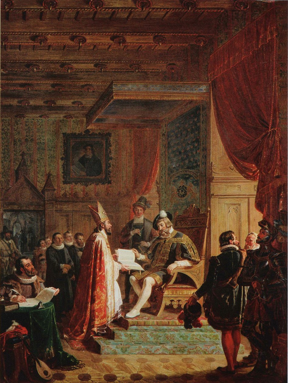 Mikael Agricola consegna la traduzione finlandese del Nuovo Testamento al re Gustavo Wasa da Robert Wilhelm Ekman