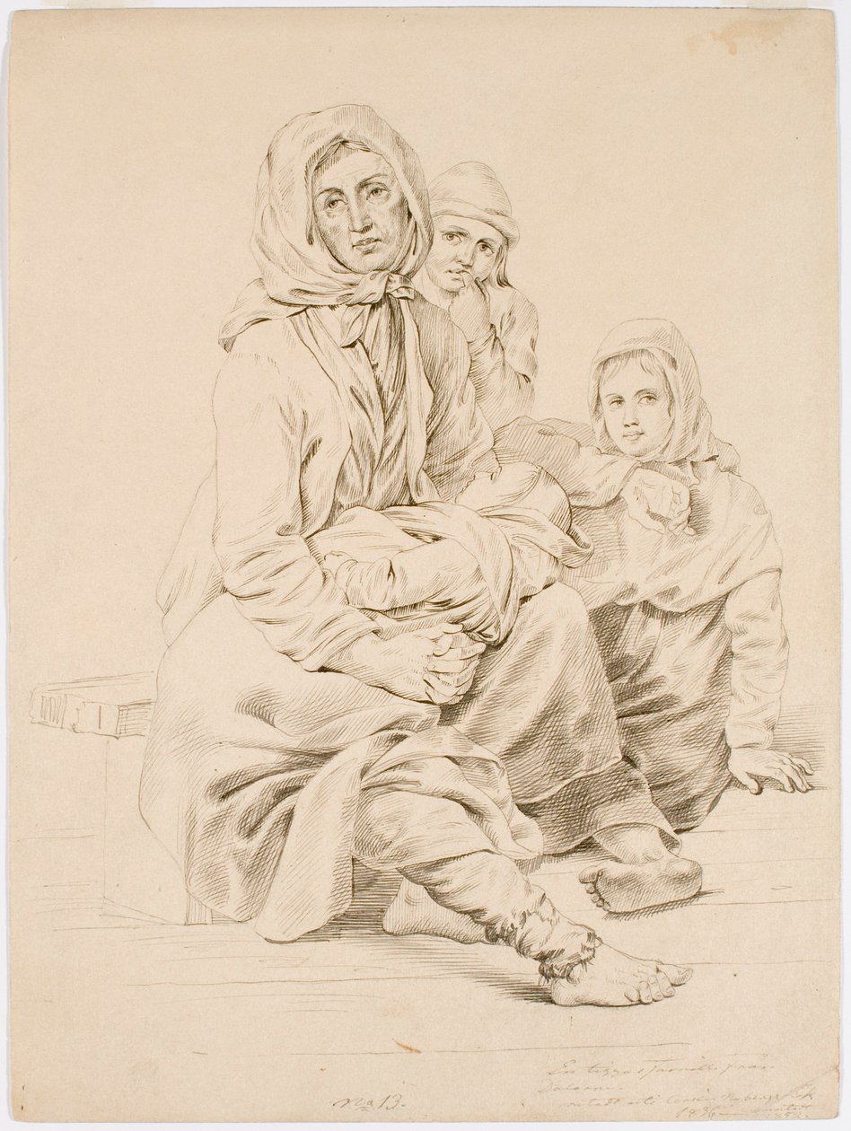 Una famiglia di mendicanti di Taala, una donna con tre figli da Robert Wilhelm Ekman