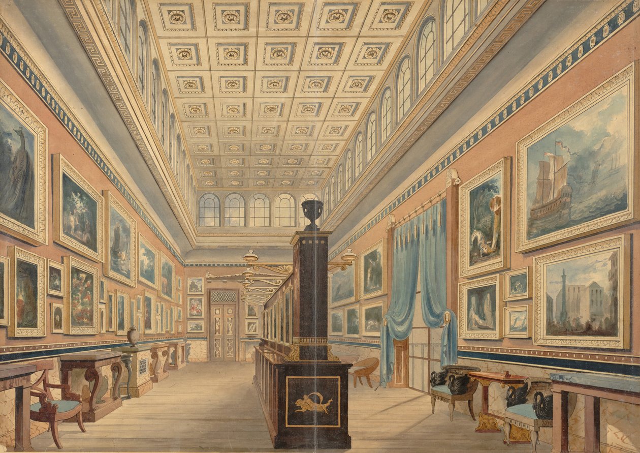 La galleria di pittura fiamminga, la dimora di Thomas Hope, Duchess Street, Portland Place, 1830-51 da Robert William Billings