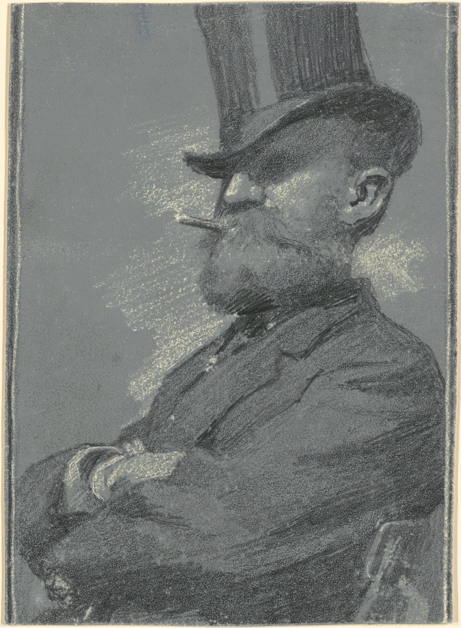 Uomo con Cappello a Cilindro, che Fuma un Sigaro da Robert William Vonnoh