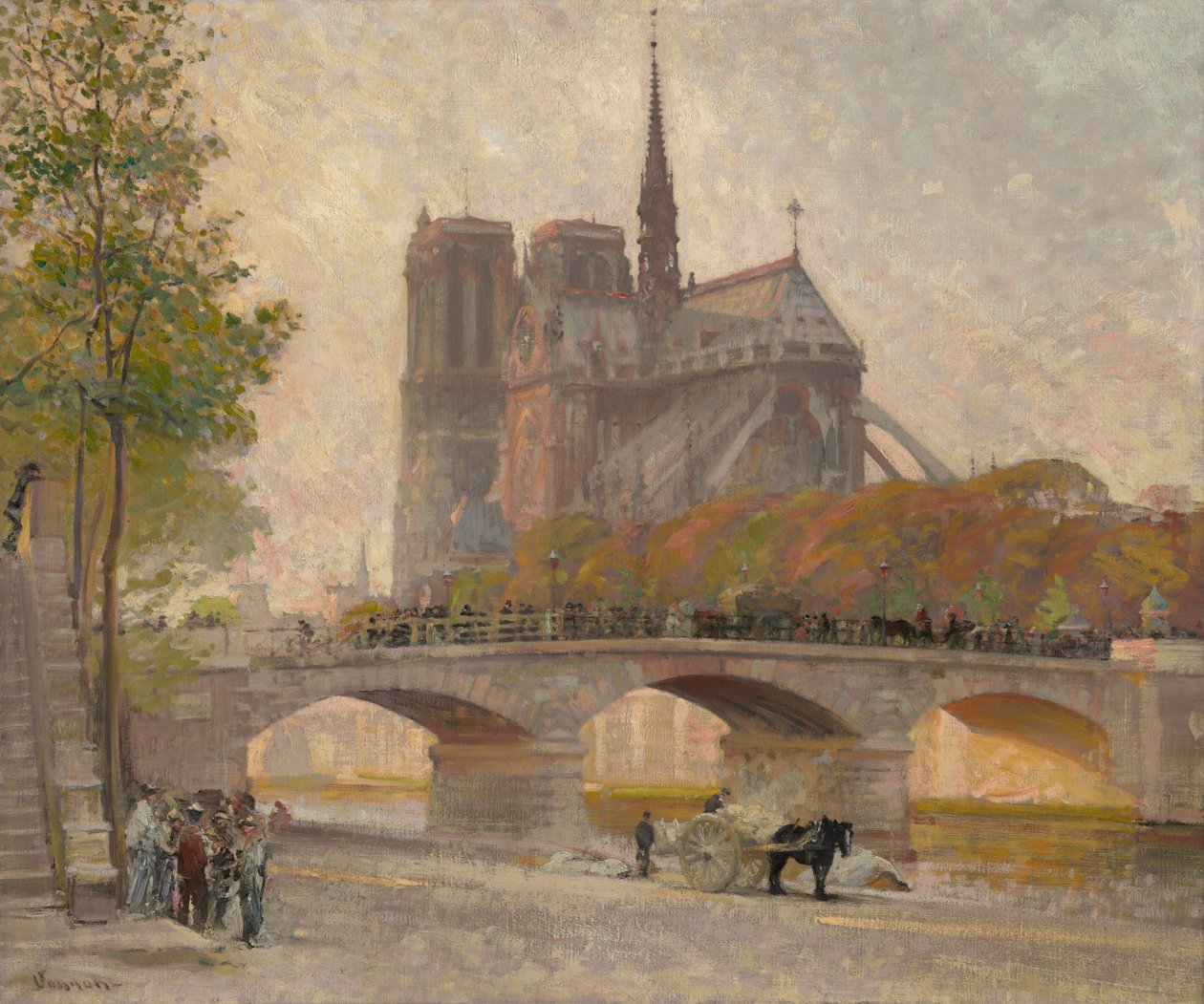 Notre Dame de Paris, 1890 circa (olio su tela) da Robert William Vonnoh