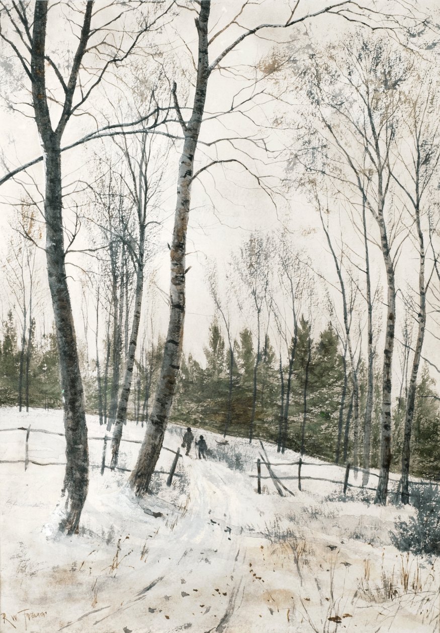 Due figure in un bosco invernale da Robert Winchester Fraser