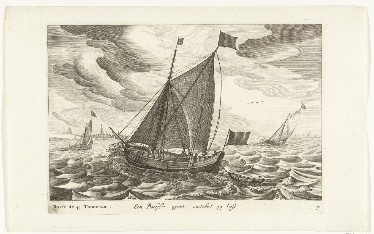 Boeiers (serie: Tipi di navi olandesi, 1627) da Robert de Baudous (possibly)