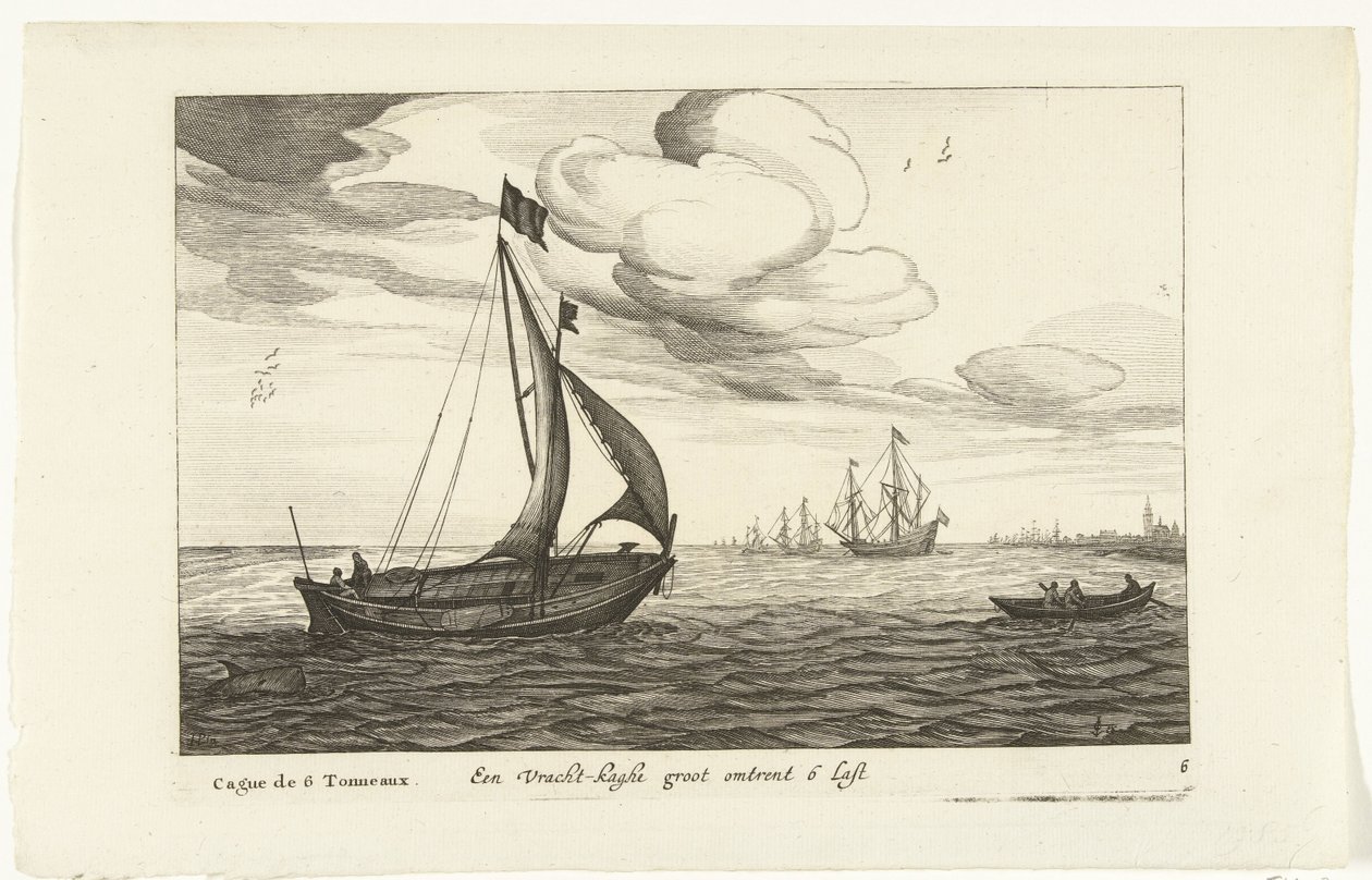Tipi di navi olandesi, 1627 da Robert de Baudous (possibly)