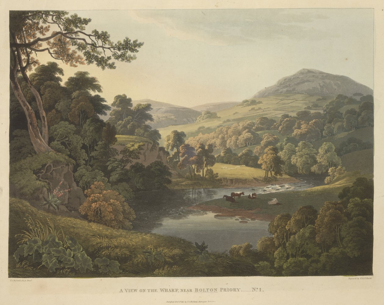 Una Vista sul Molo, vicino al Priorato di Bolton da Robert the Elder Havell