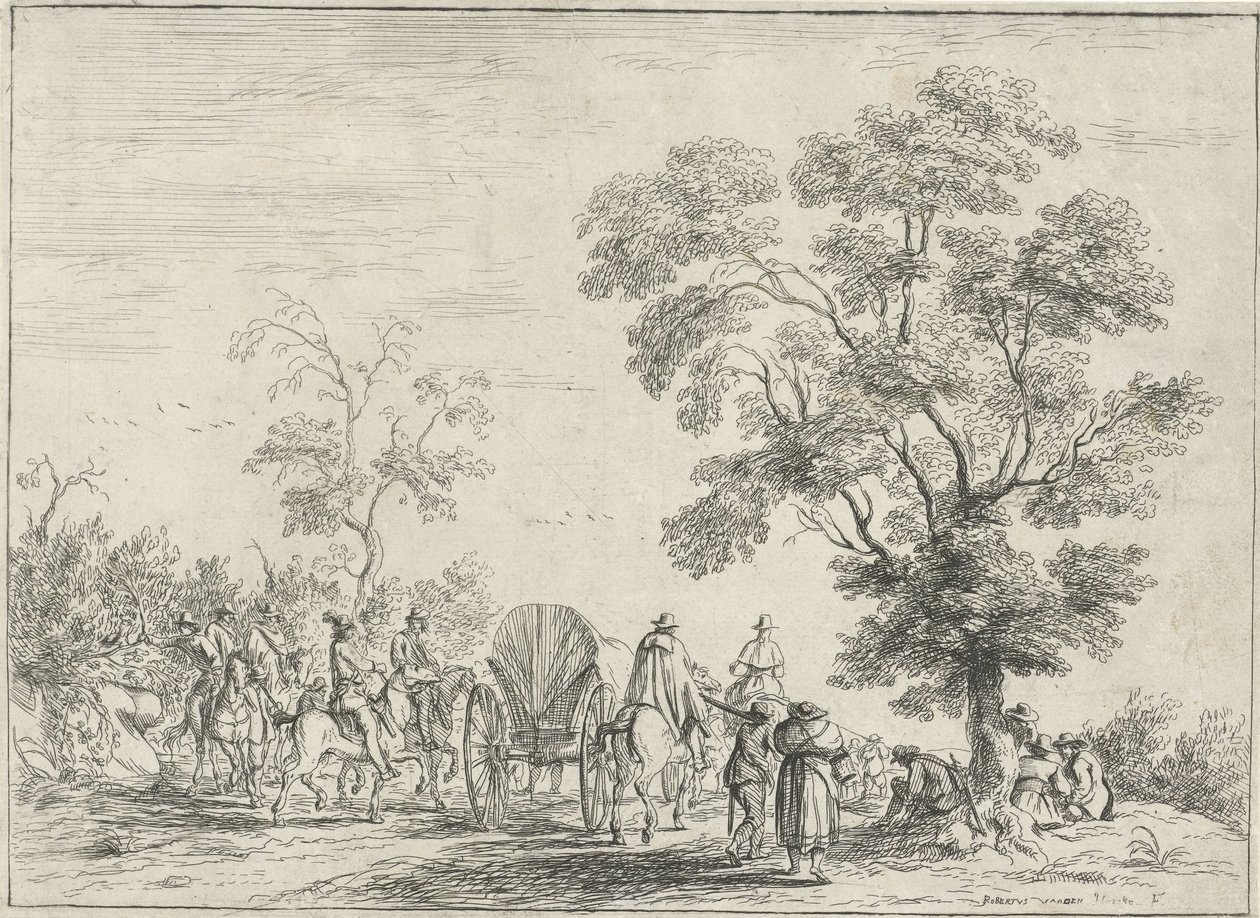 Carrozza scortata da cavalieri da Robert van den Hoecke