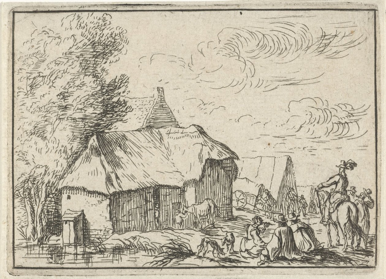 Accampamento presso un villaggio da Robert van den Hoecke