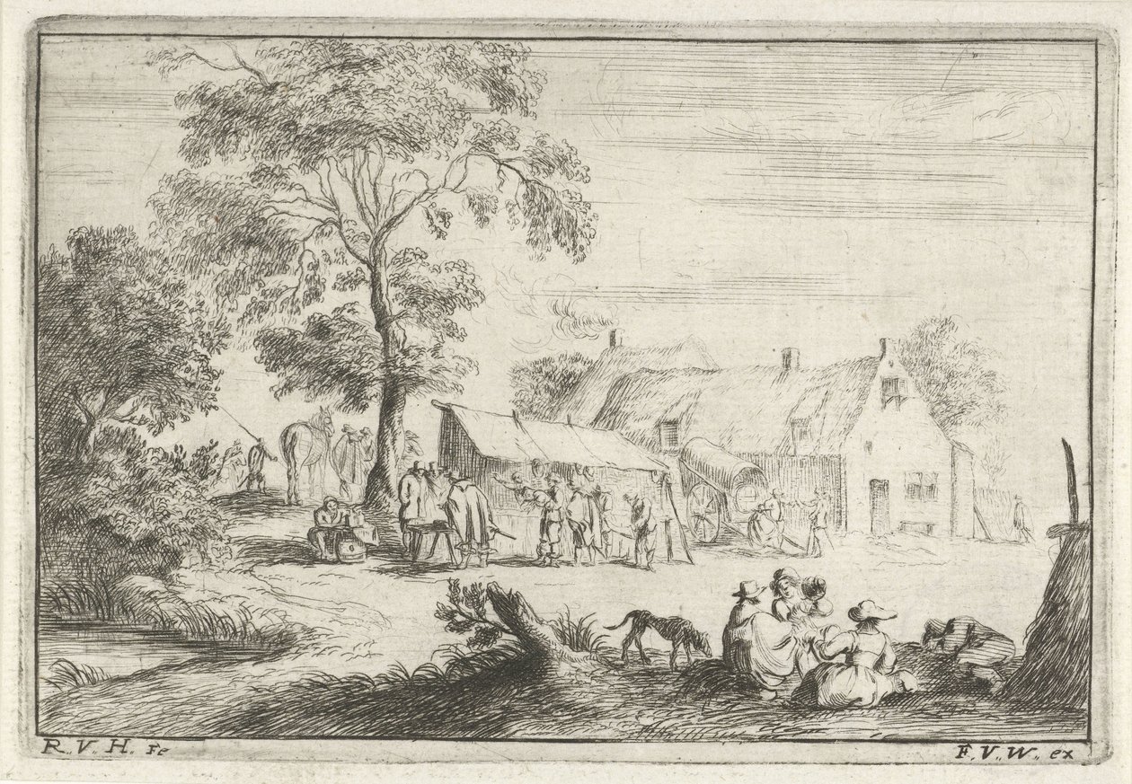 Tenda davanti a una fattoria da Robert van den Hoecke