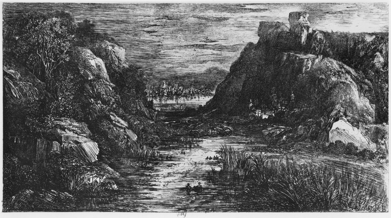 Paesaggio dietro il passo, 1871 da Rodolphe Bresdin