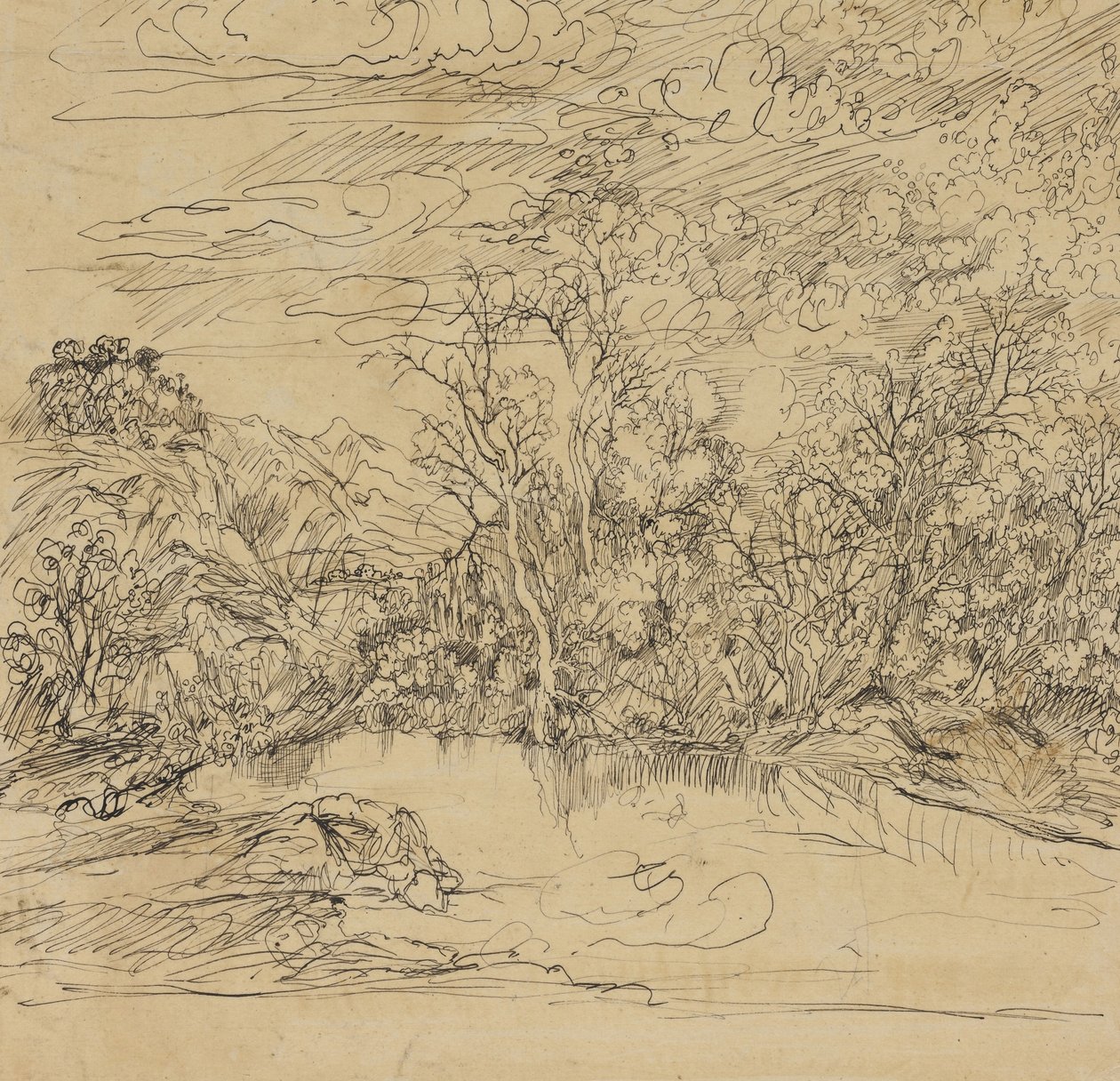 Riva di uno stagno da Rodolphe Bresdin