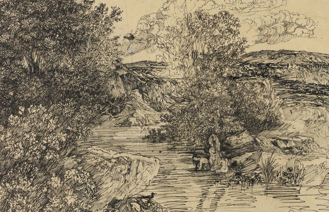 Bagnanti in un ruscello da Rodolphe Bresdin