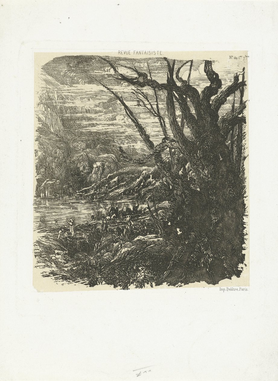 Paesaggio montano con lago da Rodolphe Bresdin