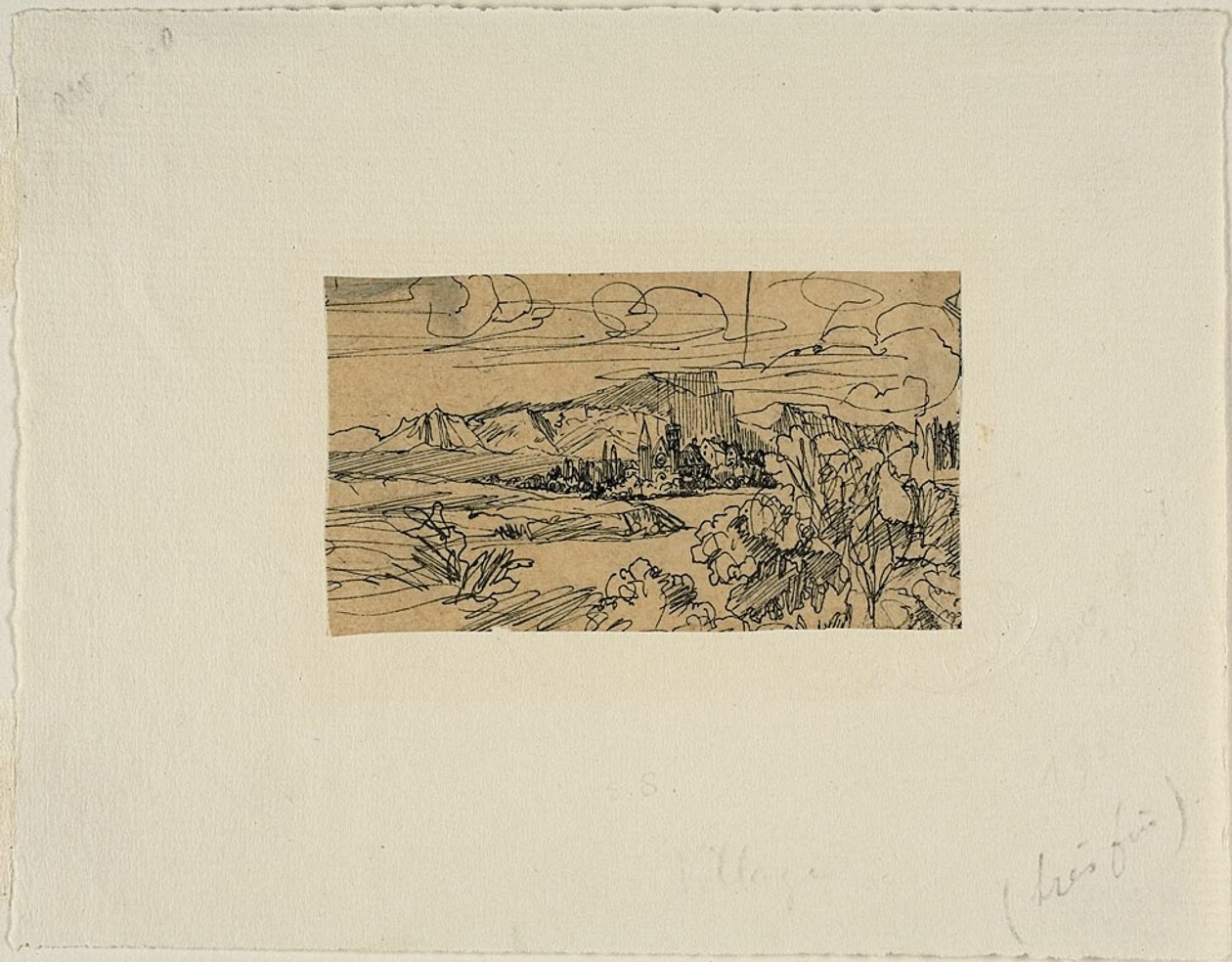 Cattedrale e villaggio sul lago da Rodolphe Bresdin