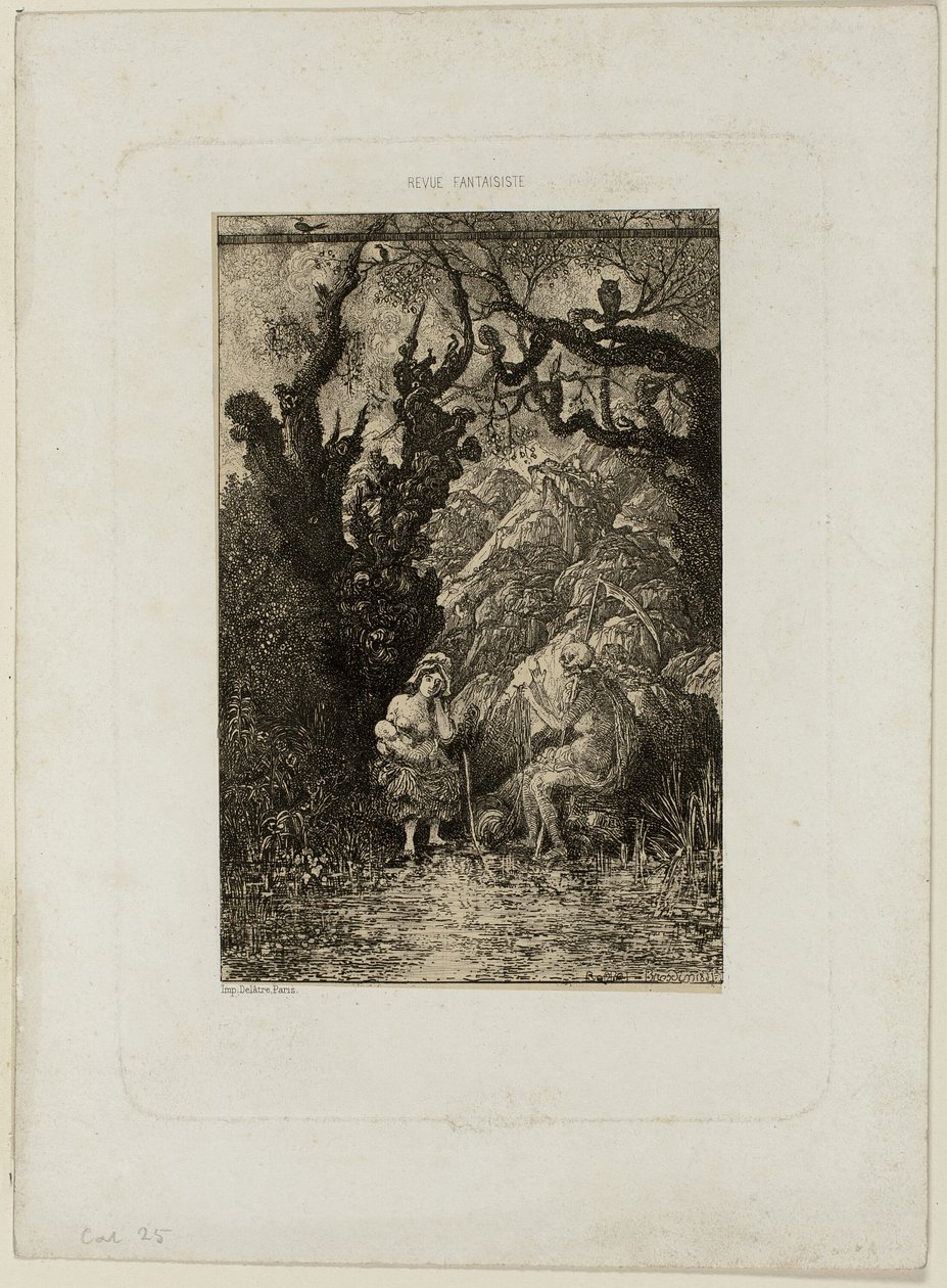 La morte e la giovane madre, da Revue Fantaisiste da Rodolphe Bresdin