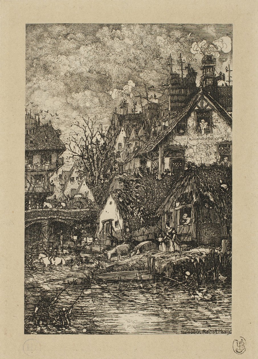 Entrando in un villaggio, da Revue Fantaisiste da Rodolphe Bresdin