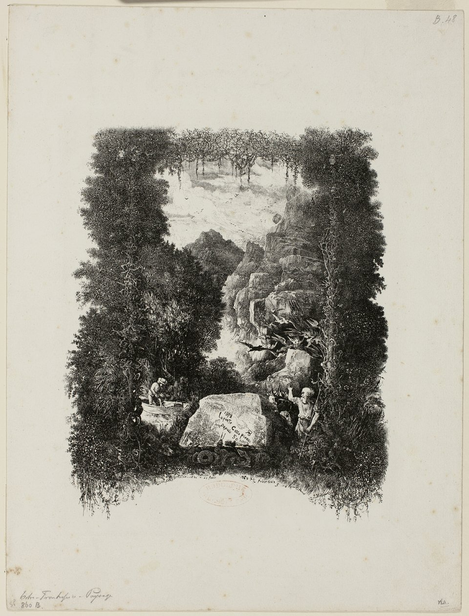 Frontespizio per Favole e Racconti di Hippolyte de Thierry-Faletans da Rodolphe Bresdin