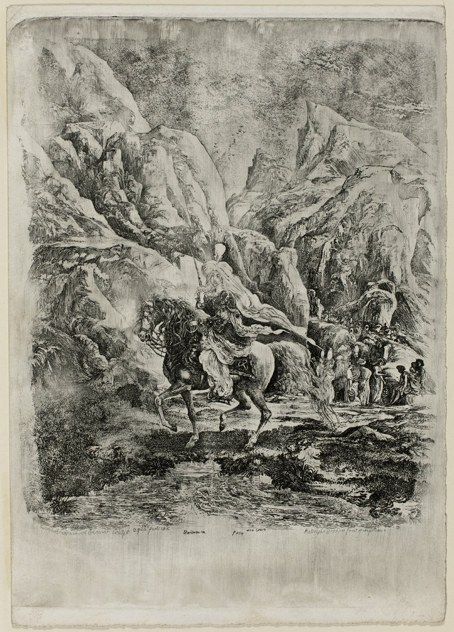 Cavaliere Orientale nelle Montagne da Rodolphe Bresdin