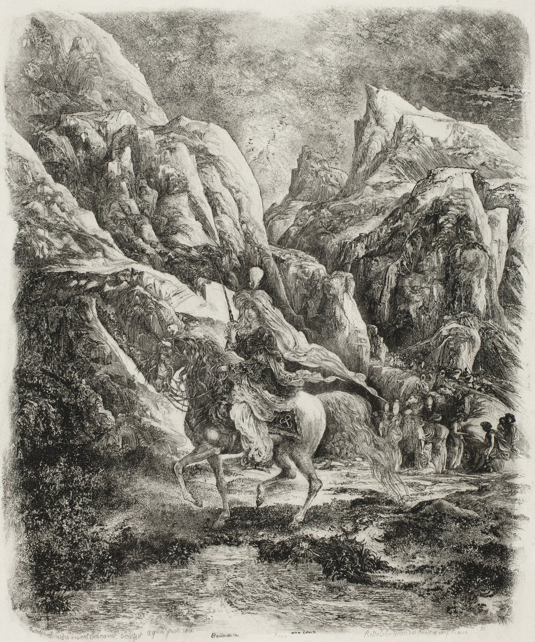Cavaliere in montagna da Rodolphe Bresdin