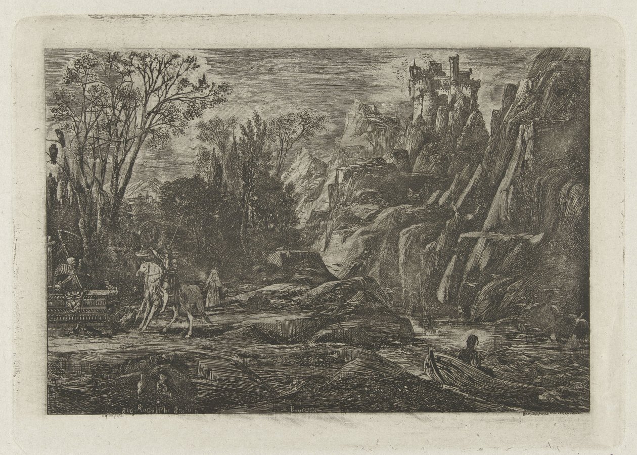 Cavaliere e morte nel paesaggio da Rodolphe Bresdin