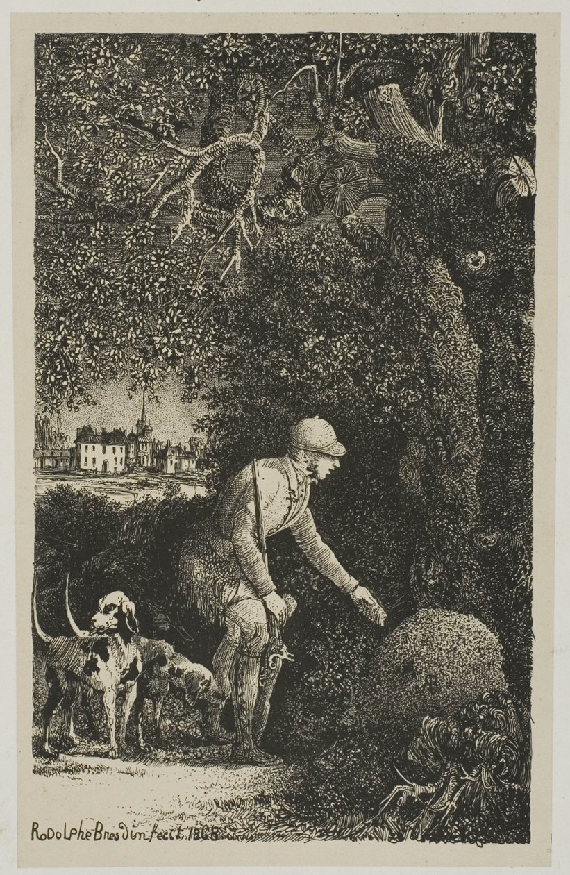 Il Diplomatico e il Formicaio, Illustrazione per Favole e Racconti di Hippolyte de Thierry-Faletans da Rodolphe Bresdin