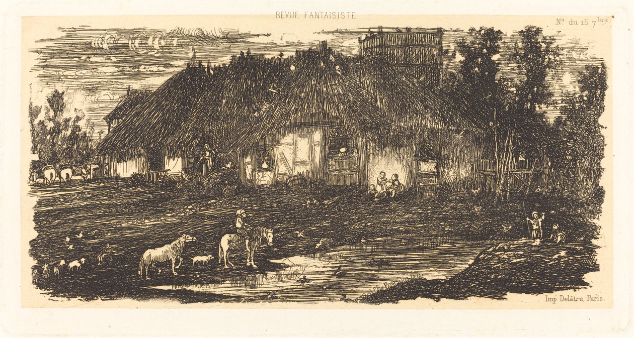 Il cortile della fattoria da Rodolphe Bresdin