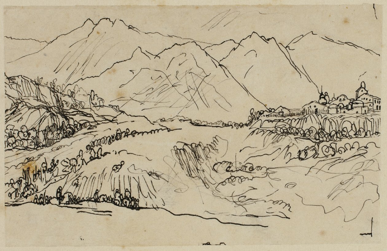 Villaggio in montagna da Rodolphe Bresdin