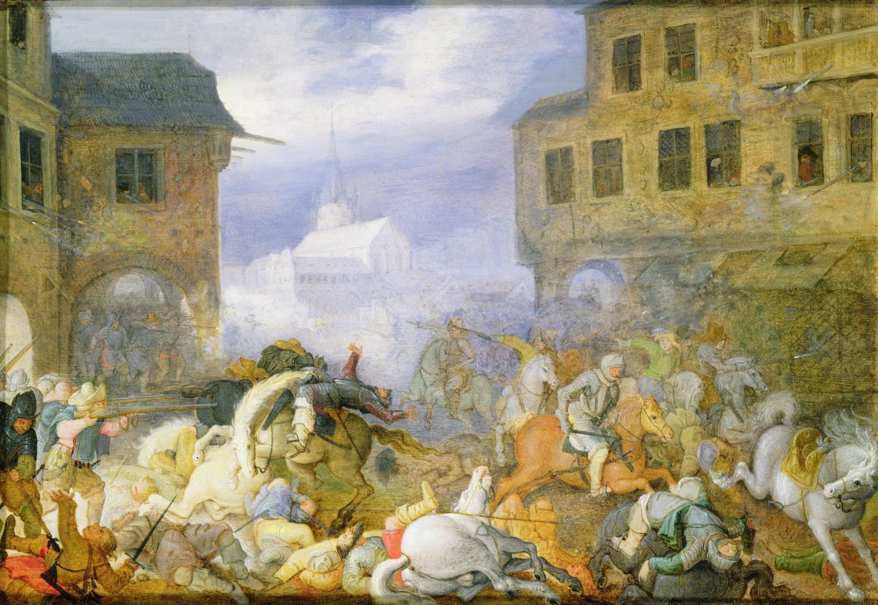 Battaglia di Strada nella Malostranske Namesti (Kleinseite Platz) a Praga, 15 febbraio 1611 da Roelandt Jacobsz. Savery