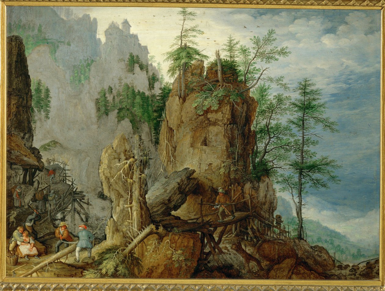 Paesaggio montano con (rame) da Roelandt Jacobsz. Savery