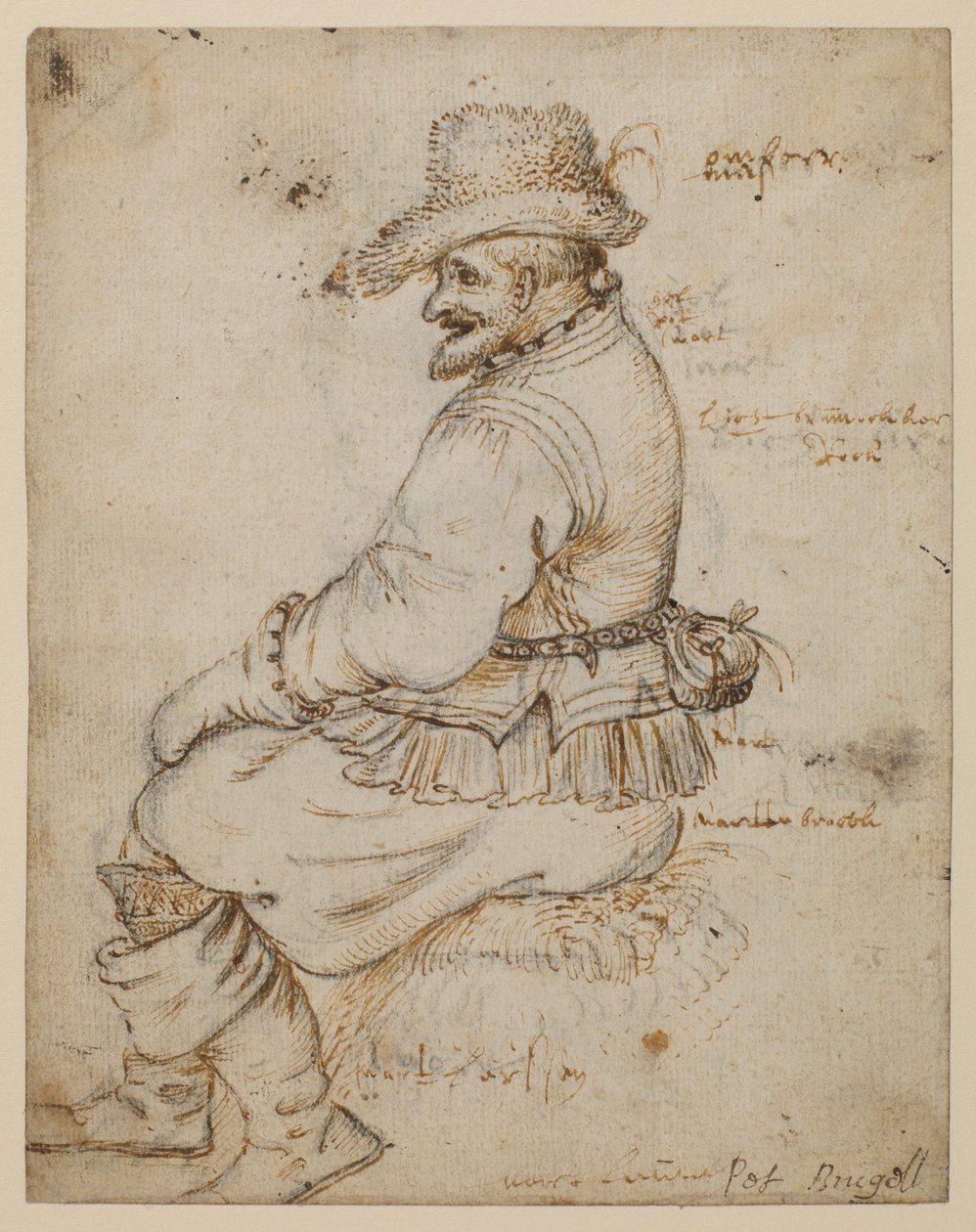 Borghese seduto (recto) da Roelandt Jacobsz. Savery