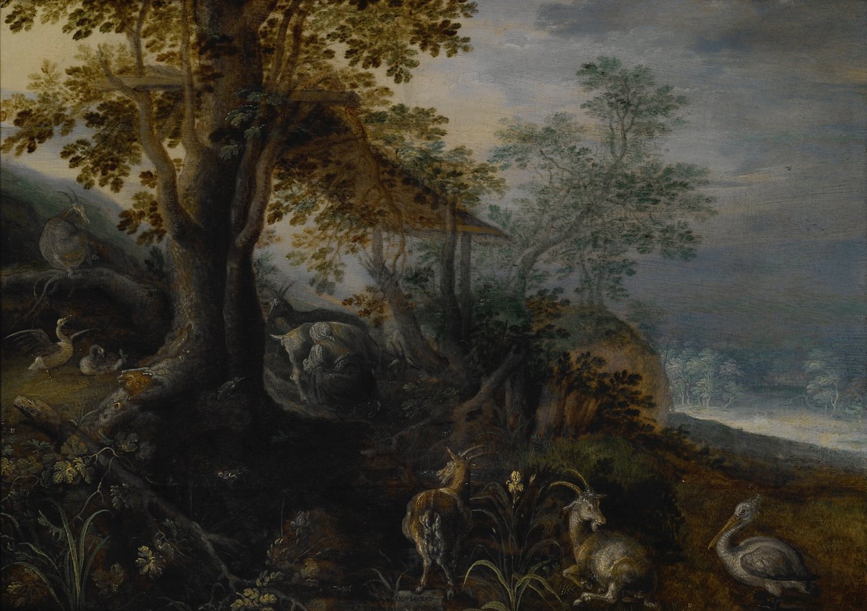 Paesaggio con animali da Roelant Saverij