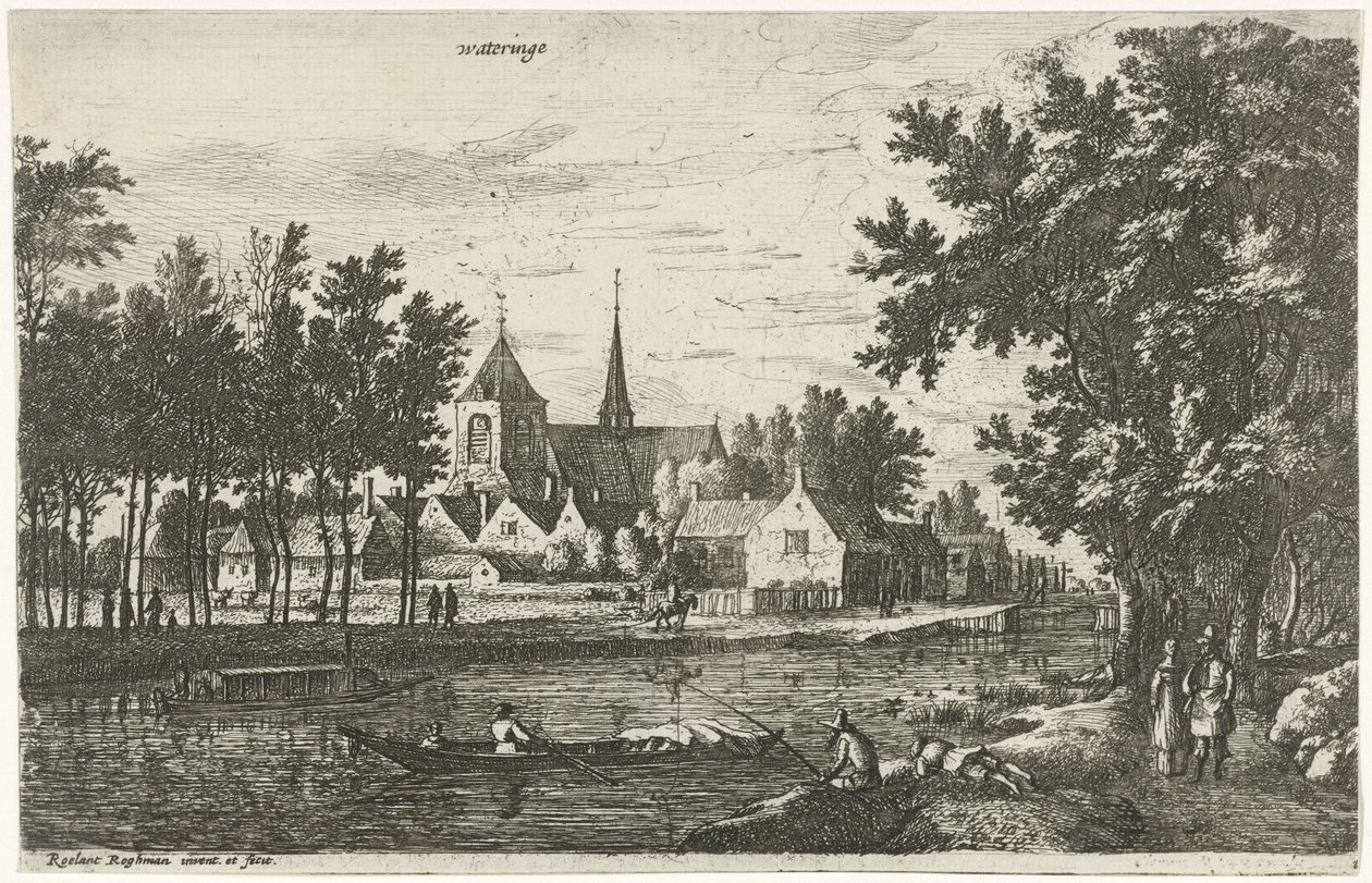 Vista su Wateringen (serie: Vedute di villaggi nei Paesi Bassi settentrionali) da Roelant Roghman