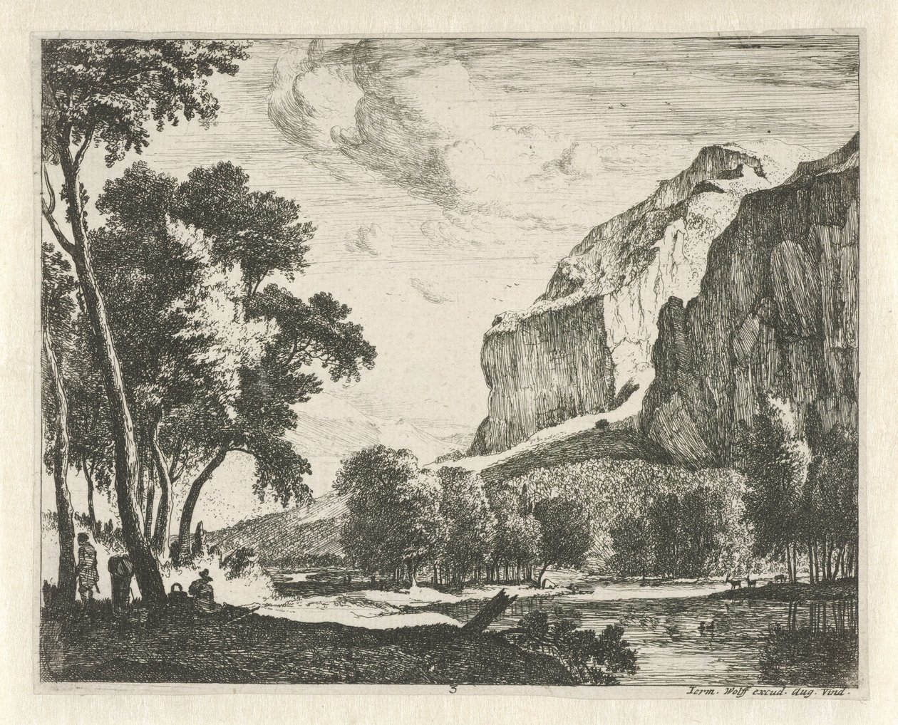 Paesaggio fluviale con rocce (Tiroolse landschappen) da Roelant Roghman