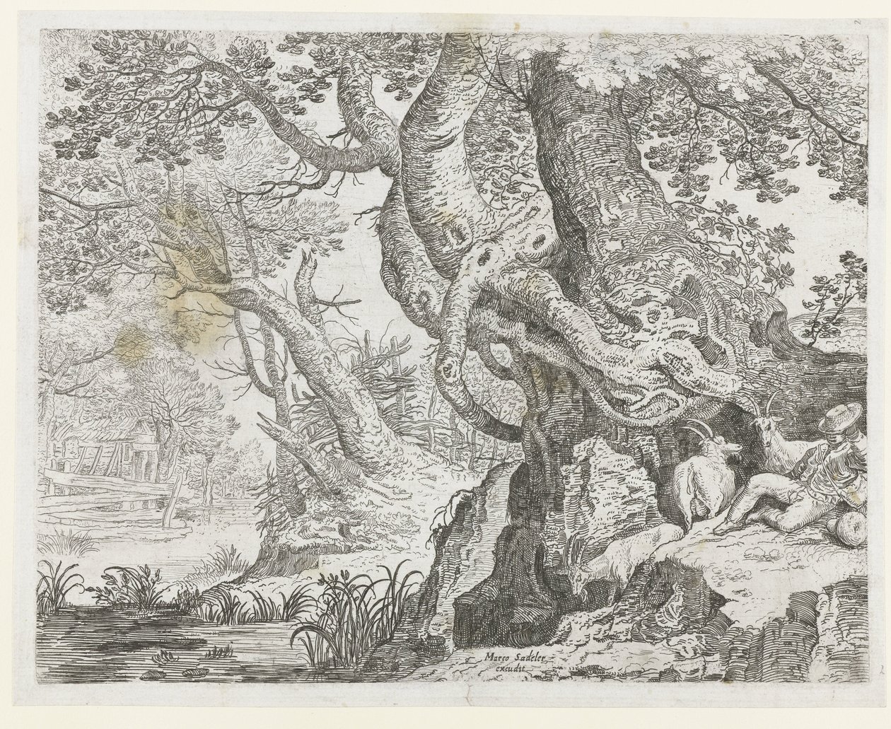 Pastore dormiente presso un grande albero da Roelant Savery