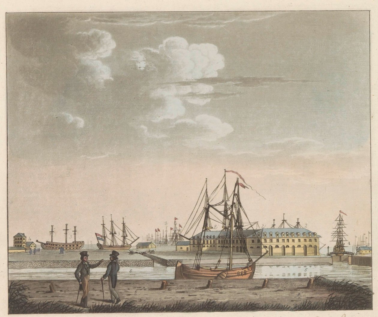 Cantiere navale reale Willemsoord, ca. 1825 da Roelof van der Meulen