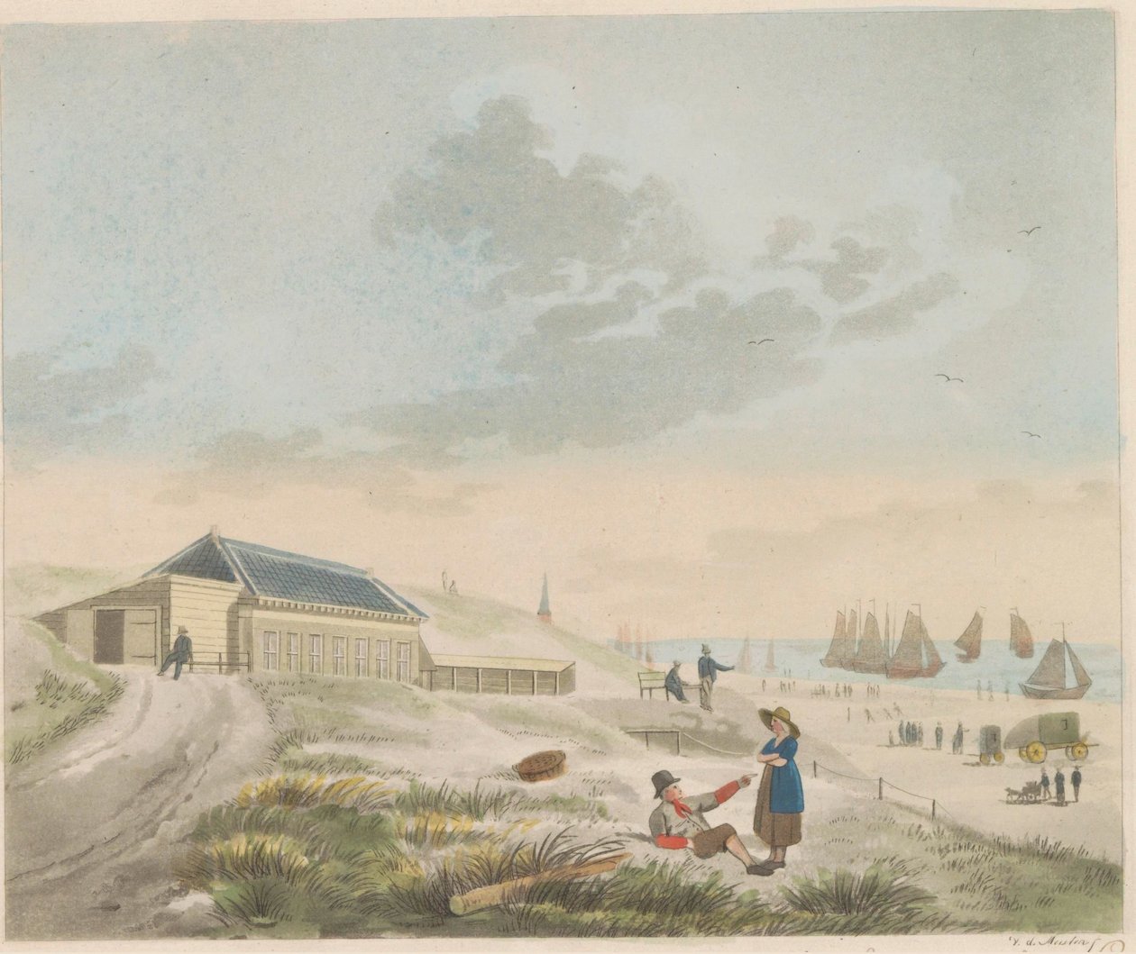 Spiaggia di Scheveningen, ca. 1825 da Roelof van der Meulen