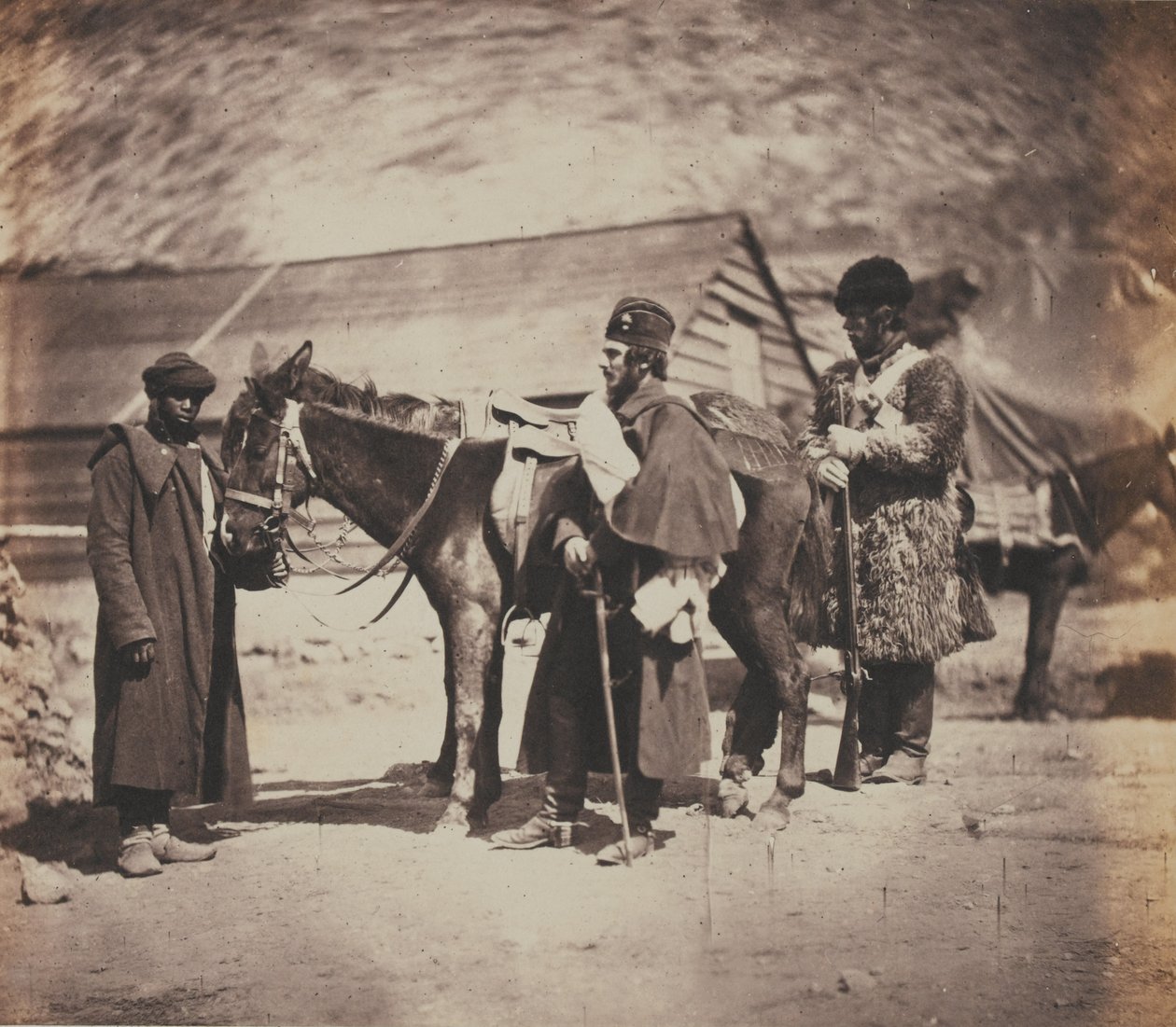 Capitano Burnaby, Guardie Granatieri e servitore nubiano da Roger Fenton