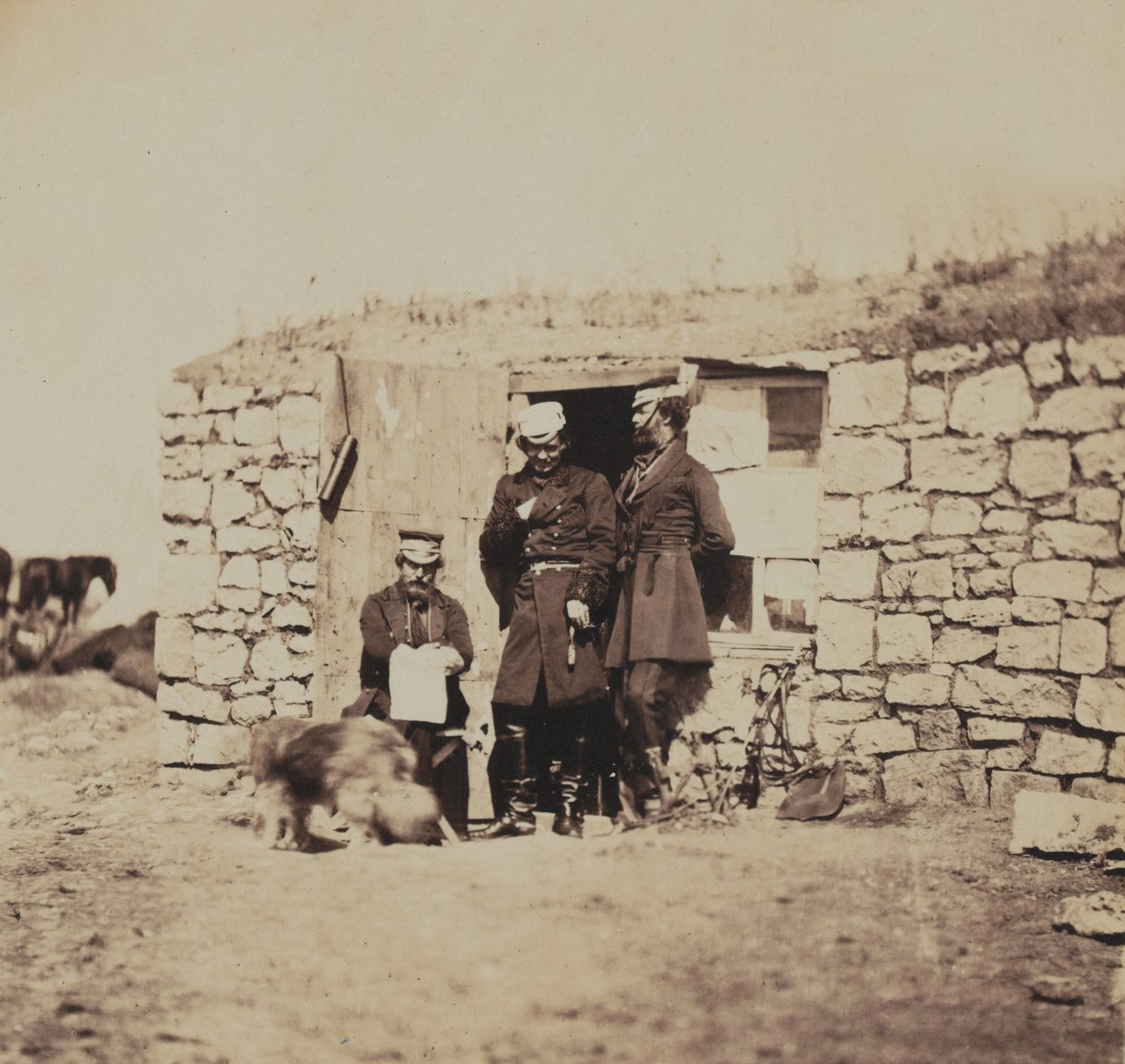 Ufficiali dello staff del tenente generale Sir Richard England, da un album di 52 fotografie associate alla guerra di Crimea, 1855 da Roger Fenton