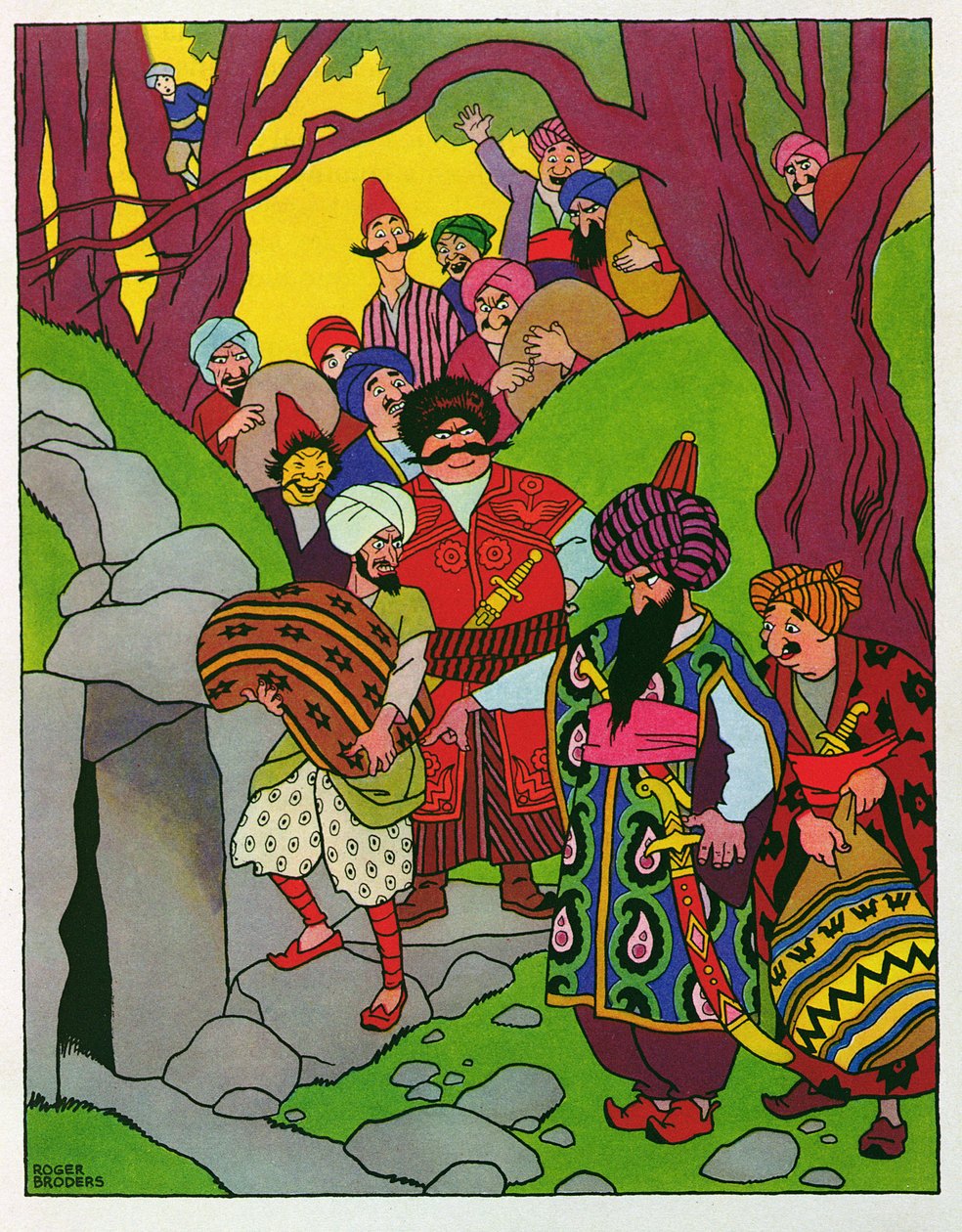 Apriti Sesamo, illustrazione per "Ali Baba e i quaranta ladroni", da "Le mille e una notte". da Roger Broders