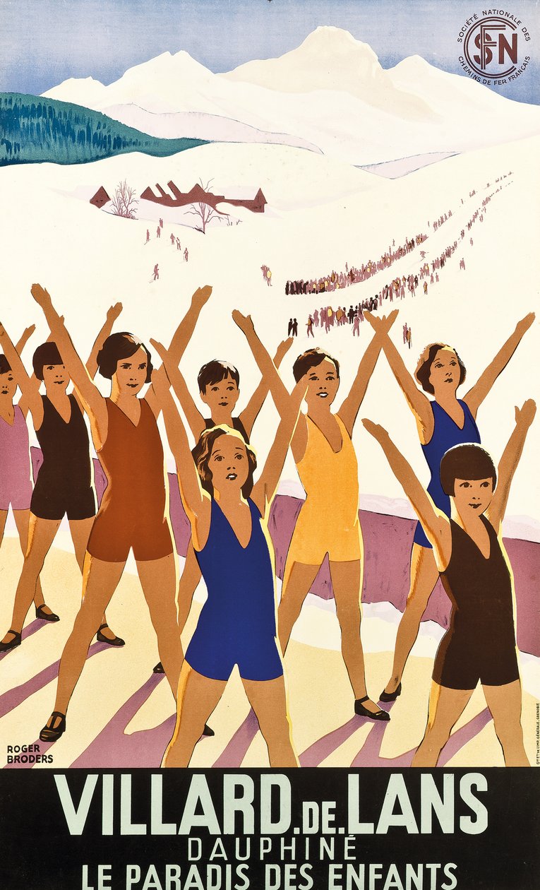 Manifesto pubblicitario di Villard-de-Lans da Roger Broders